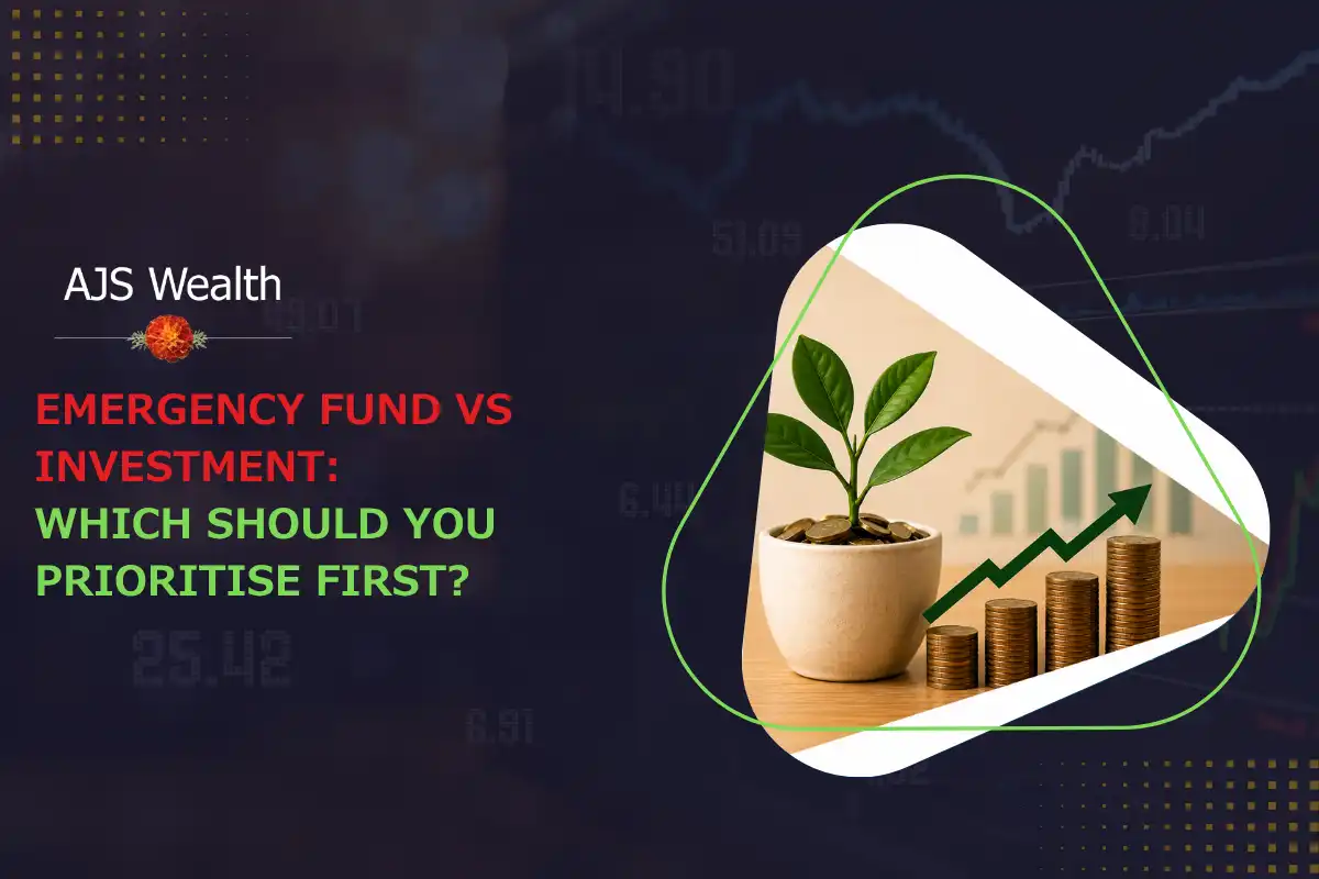 Financial planning concept showing emergency fund savings, investment options, and budgeting tools for long-term wealth creation.